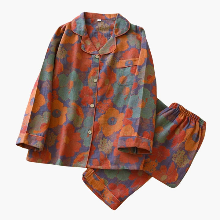 Damen Fleece Pyjama Set mit Bärenmotiv und elastischem Bund