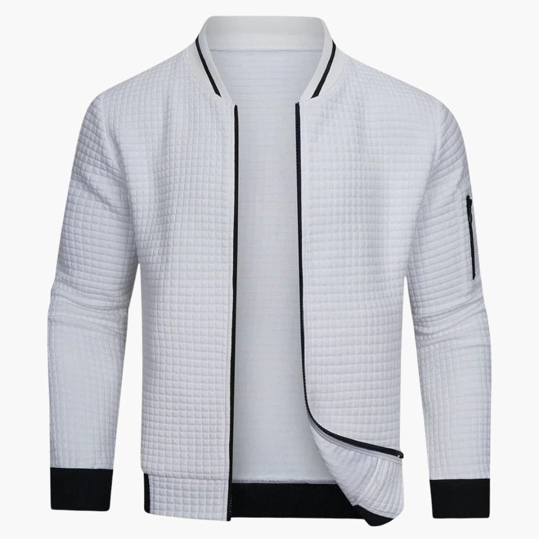 Herren Pullover mit Reißverschluss und Rippstruktur