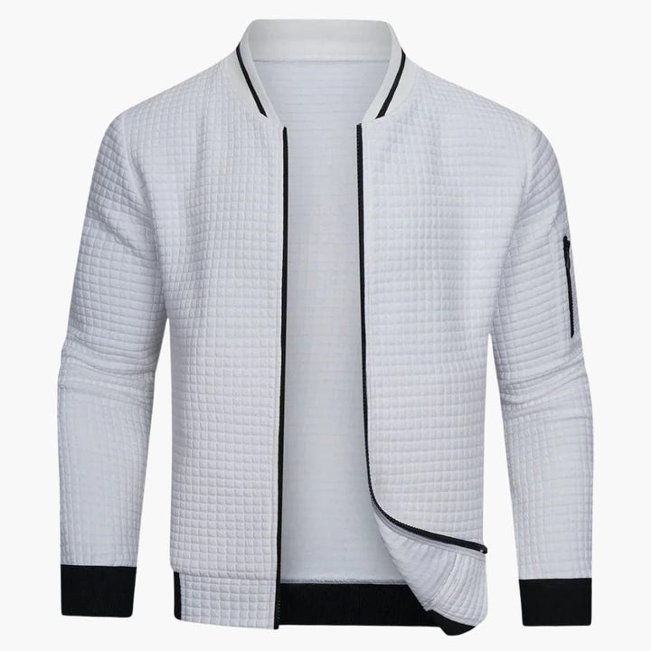 Herren Pullover mit Reißverschluss und Rippstruktur