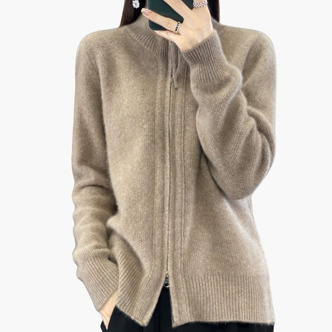 Eleganter Reißverschluss-Cardigan für Damen - SchmiedeMode