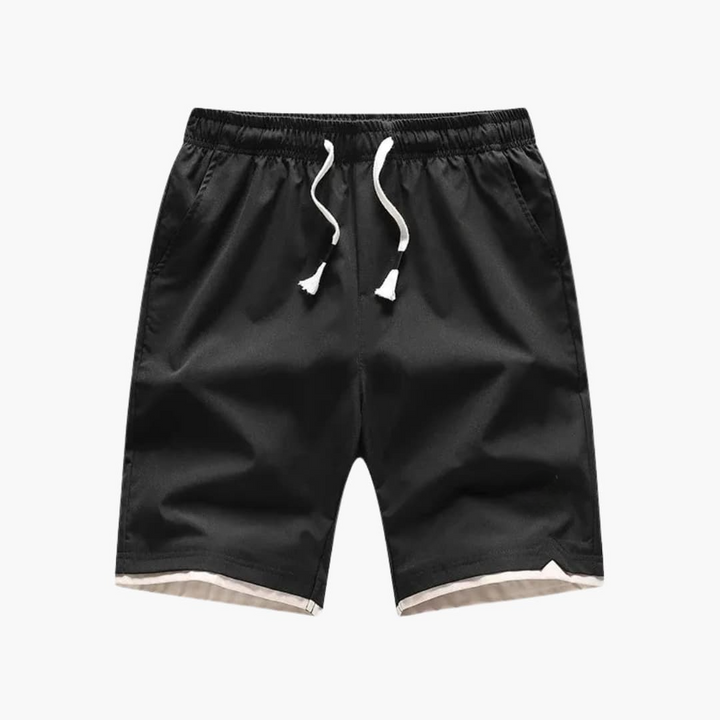 Herren Jogger Shorts mit Kordelzug und kontrastiertem Saum