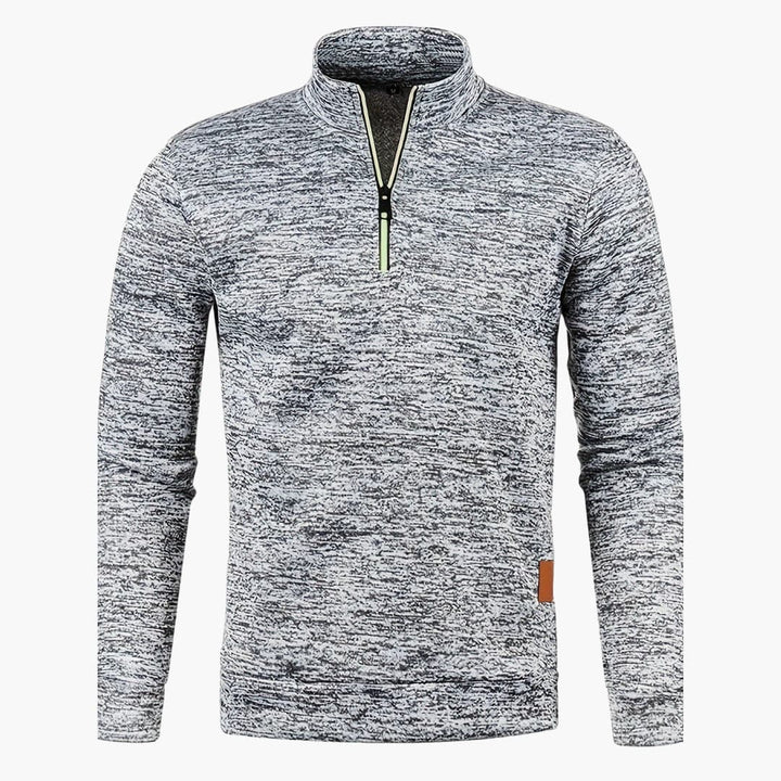 Herren pullover mit Reißverschluss am Ausschnitt und langen Ärmeln