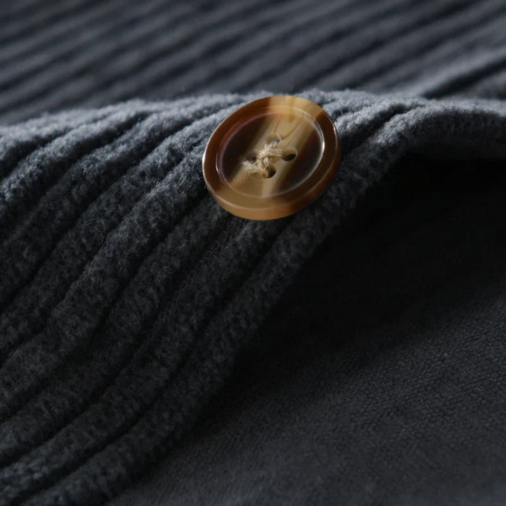 Cord-Overshirt für Herren - übergroße lange Ärmel und Knopfleiste