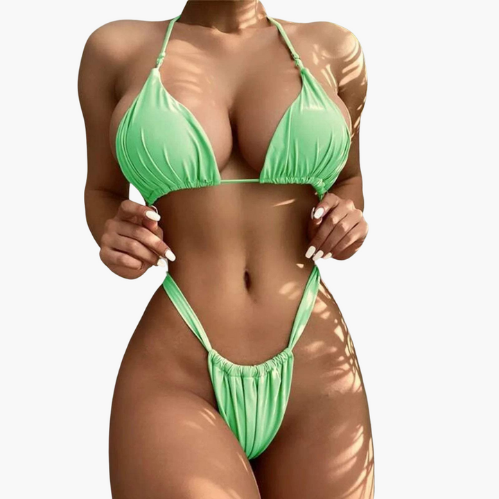 String Bikini - Damen Micro Triangle Set mit Bindeträgern