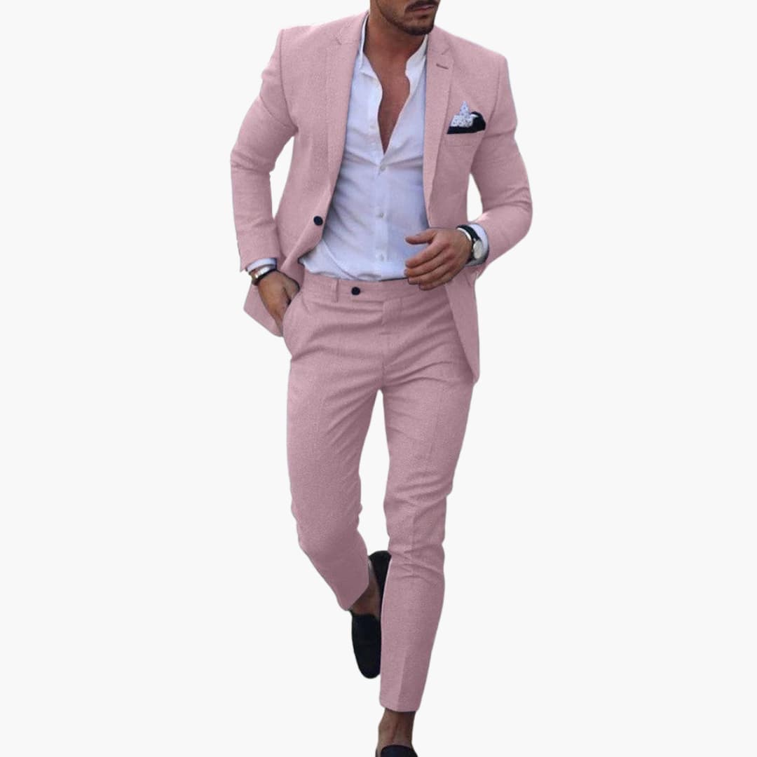 Herren Anzug Zweiteiler aus Wollmischung mit Slim Fit Schnitt