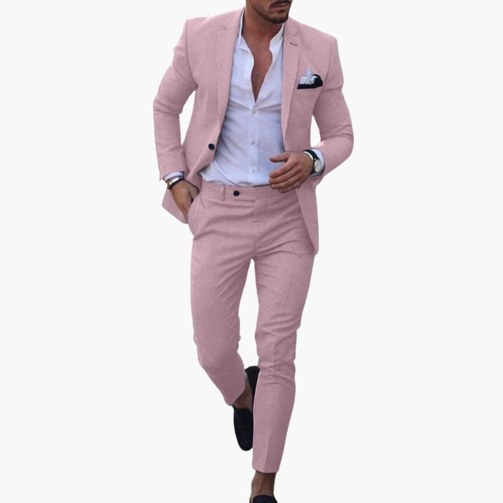 Herren Anzug Zweiteiler aus Wollmischung mit Slim Fit Schnitt