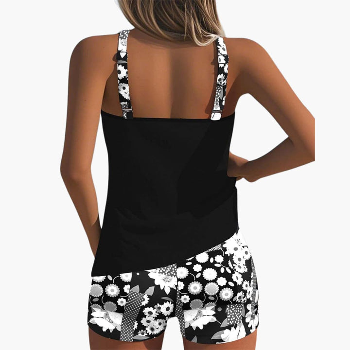 Badeanzug-Set Damen - Zweiteiliger Tankini mit Blumenprint