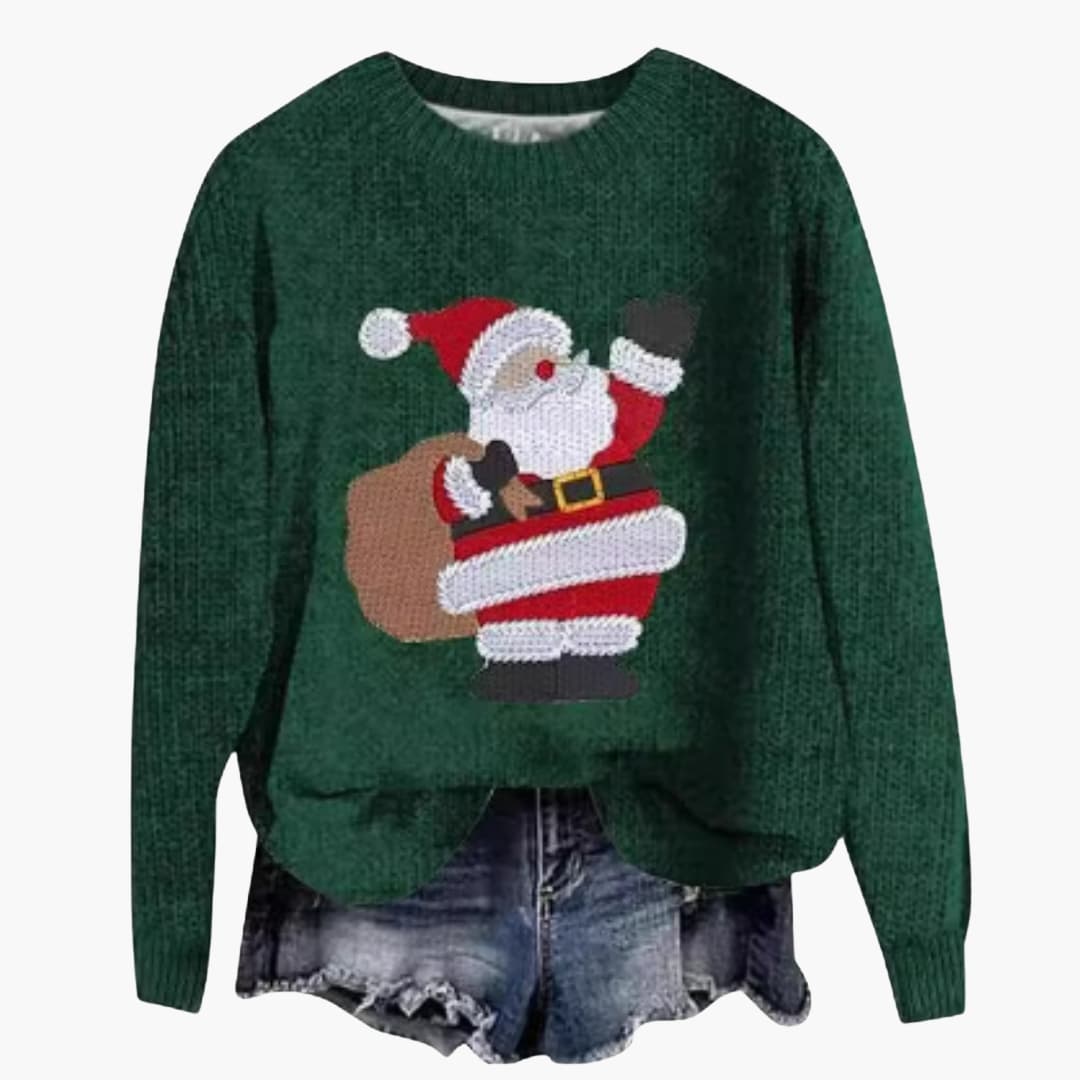 Damen Langarmpullover mit Rundhalsausschnitt und geradem Saum