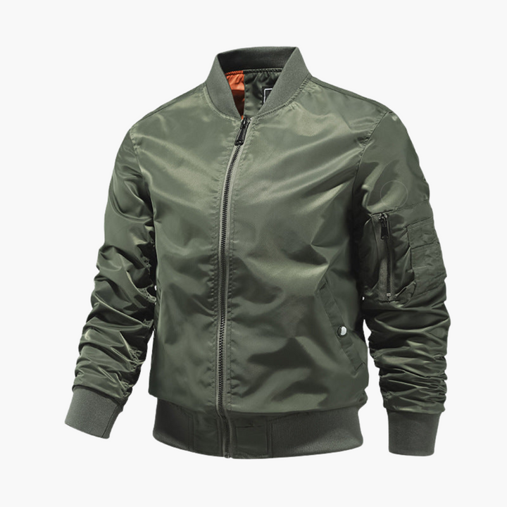 Herren Bomberjacke mit Reißverschluss und Ärmeltasche