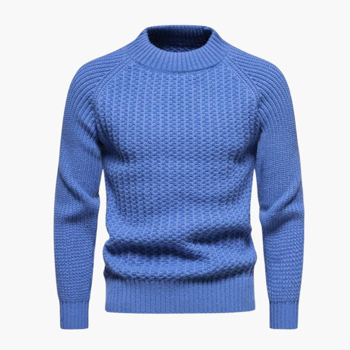 Herren pullover mit Rundhalsausschnitt und strukturierter Oberfläche