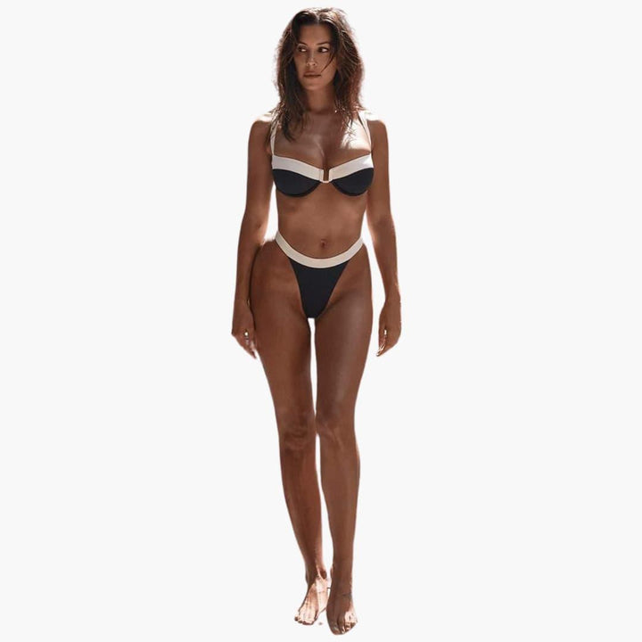 Stützender Colorblock-Bikini für Damen - SchmiedeMode