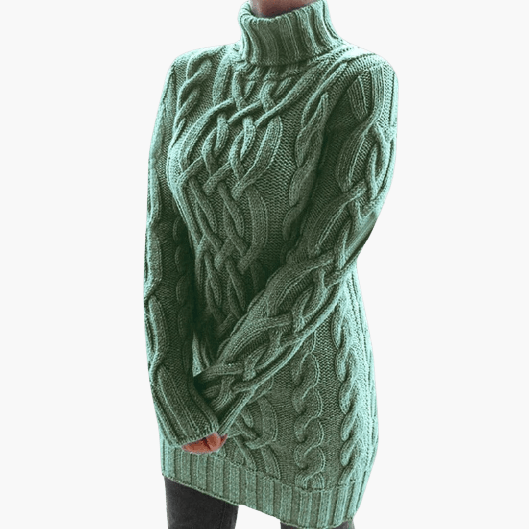 Eleganter weicher Rollkragenpullover aus Strick für Damen - SchmiedeMode