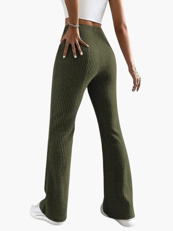 Lässige lange Hosen mit hoher Taille für Damen - SchmiedeMode