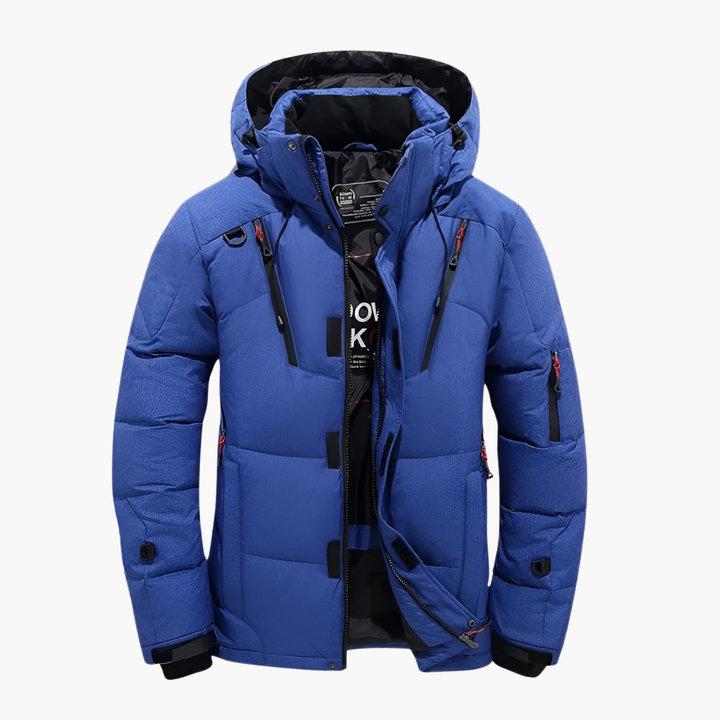 Herren Steppjacke mit Kapuze und Reißverschlusstaschen