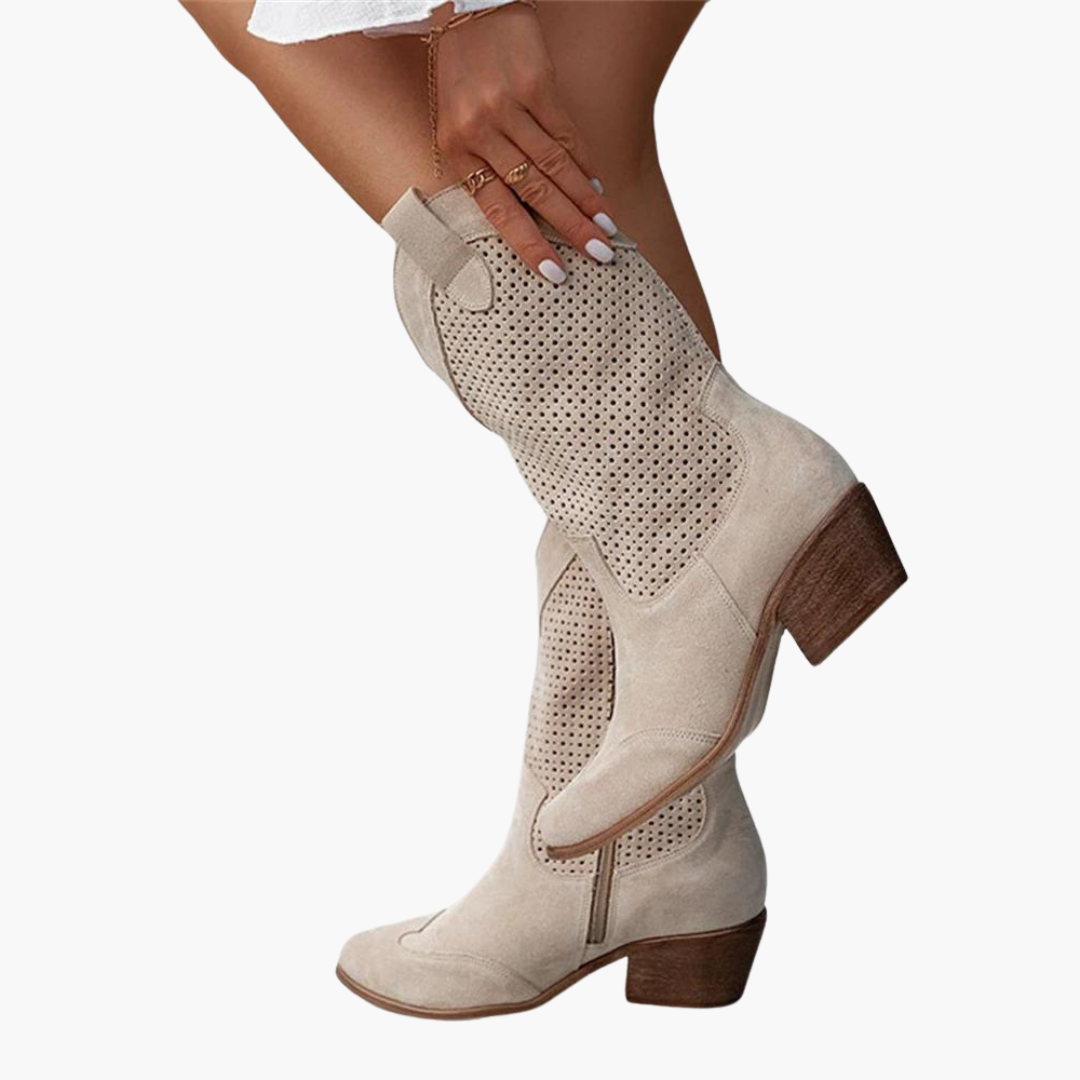 Cowboy Stiefel für Damen – Perforierte Western Stiefel
