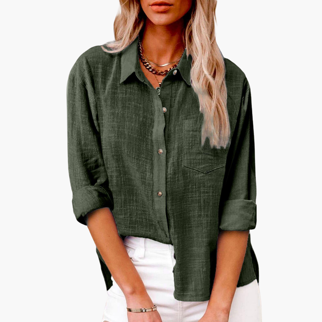 Kurzarm Bluse mit Knopfleiste für Damen – Sommer Look