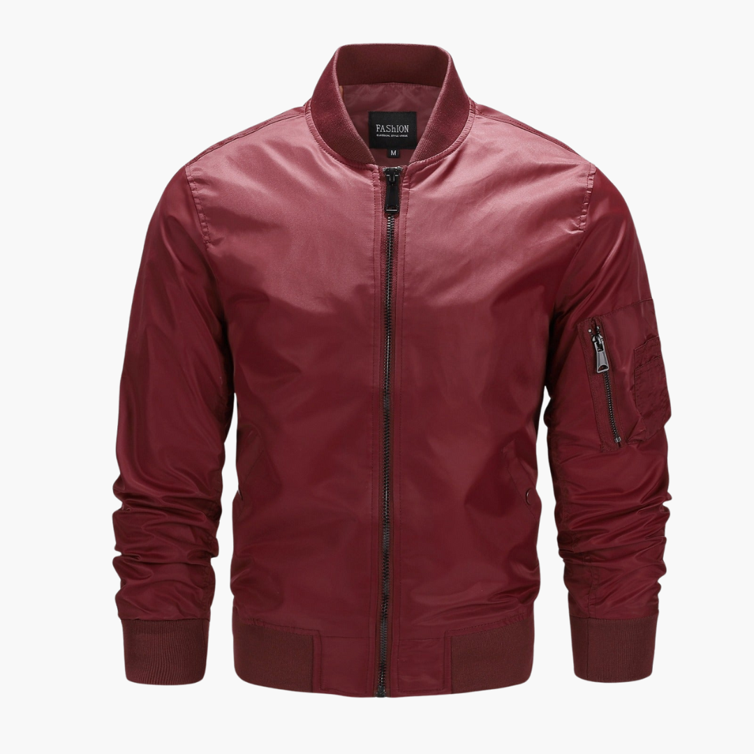 Herren Bomberjacke mit Reißverschluss und Ärmeltasche