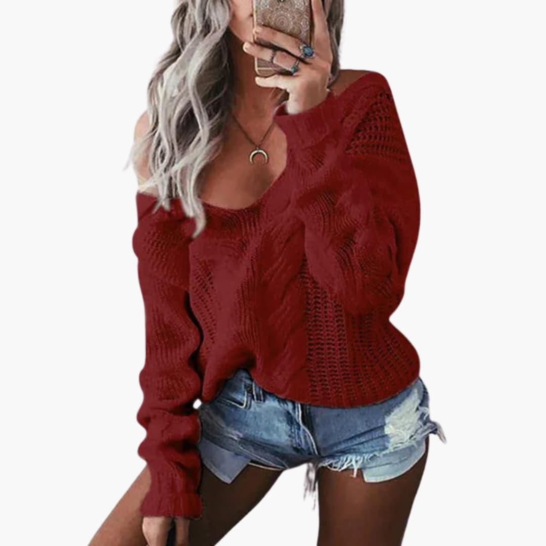 Damenpullover mit Oversize Passform und langen Ärmeln