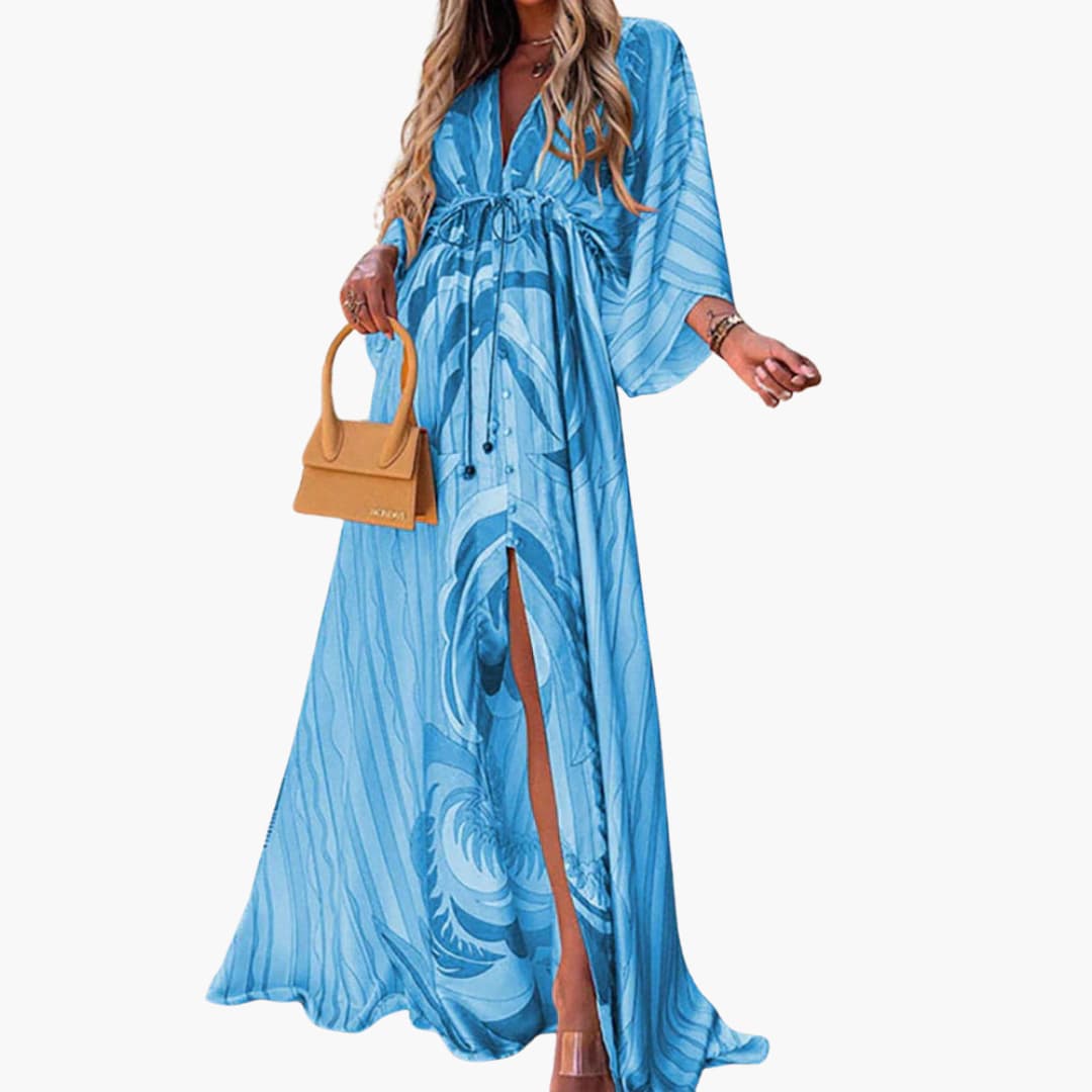 Farbenfrohes Sommerkleid - Damen Maxikleid mit Blumenprint