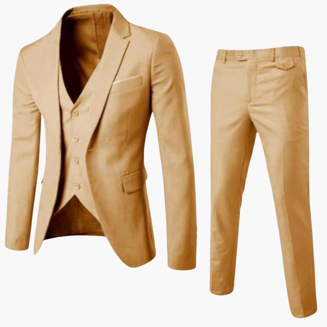 Herren Anzug dreiteilig mit Ein-Knopf Blazer und Weste