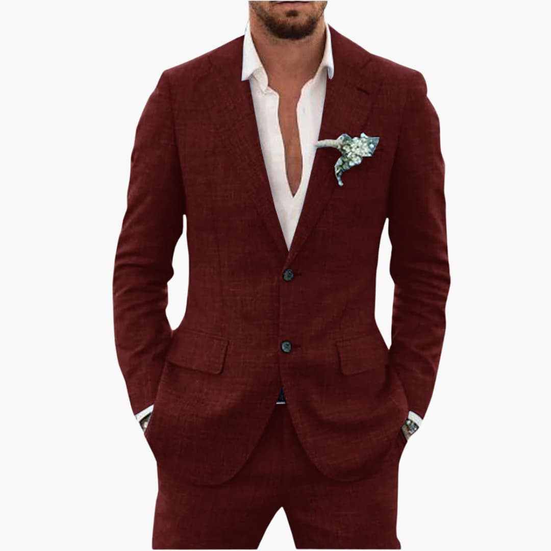Herren Sommeranzug mit Revers und tailliertem Schnitt