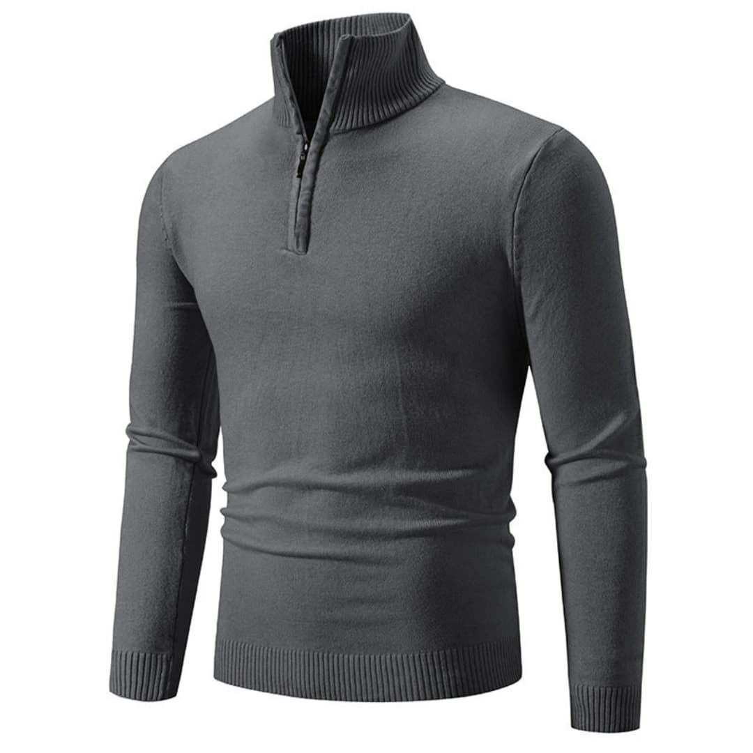 Herrenpullover mit Reißverschluss am Ausschnitt