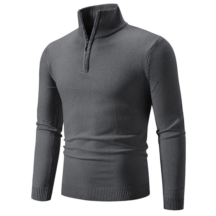 Herrenpullover mit Reißverschluss am Ausschnitt