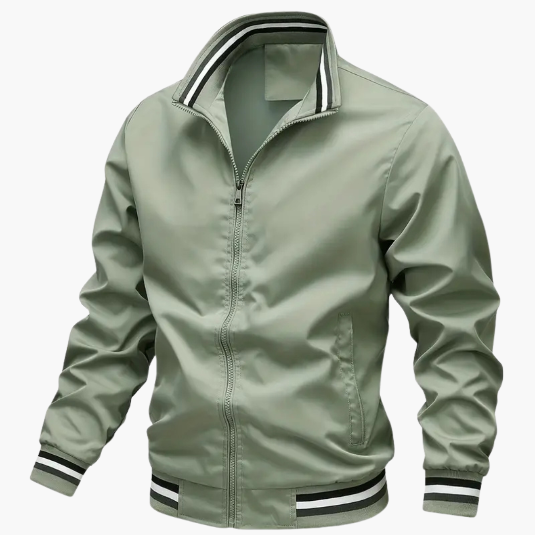 Herrenjacke mit Rippdetails und Frontreißverschluss