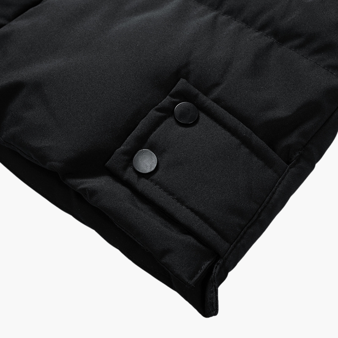 Herren Parka Jacke mit Kapuze und Frontreißverschluss