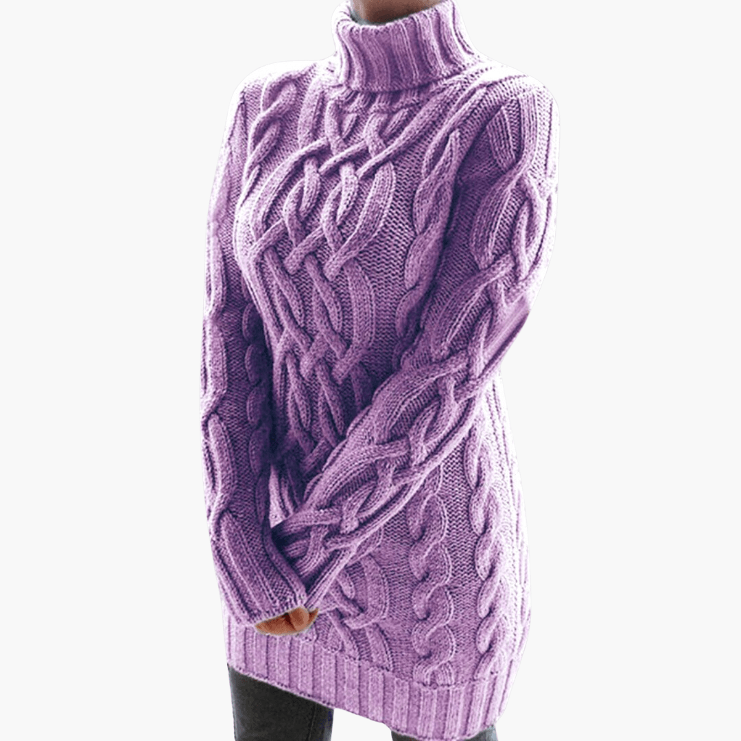 Eleganter weicher Rollkragenpullover aus Strick für Damen - SchmiedeMode