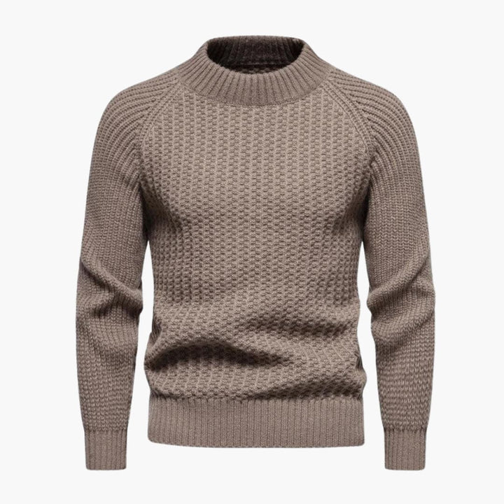 Herren pullover mit Rundhalsausschnitt und strukturierter Oberfläche