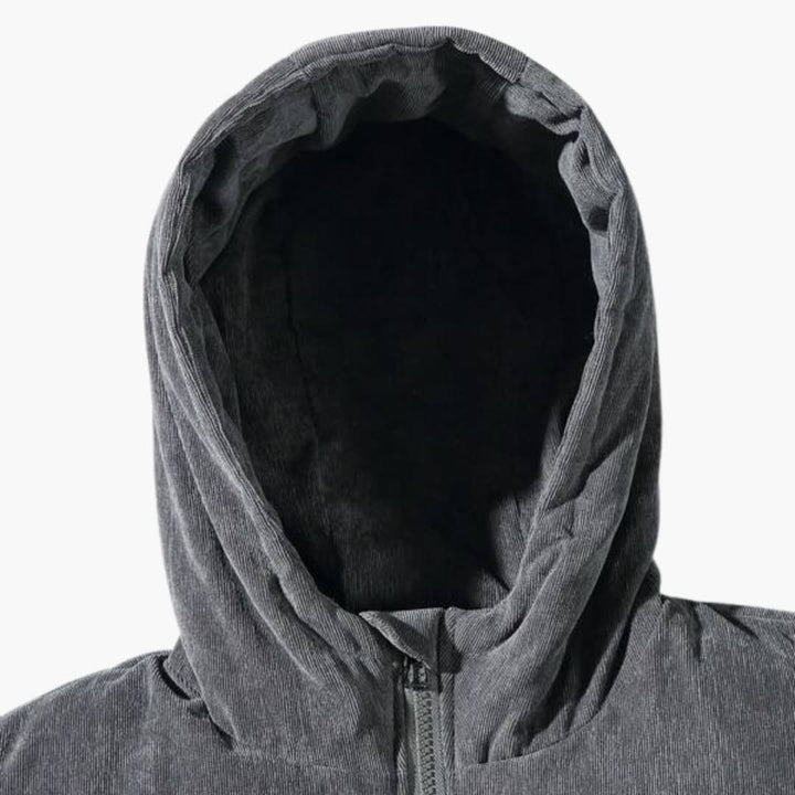 Herren Pufferjacke mit Kapuze und Reißverschlussverschluss