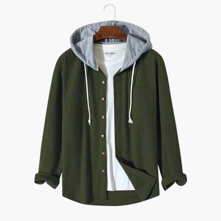 Herren Kapuzenjacke mit Knopfverschluss