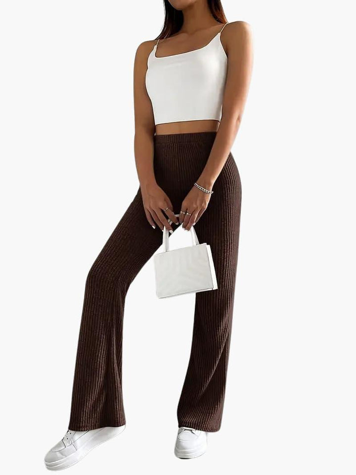 Lässige lange Hosen mit hoher Taille für Damen - SchmiedeMode