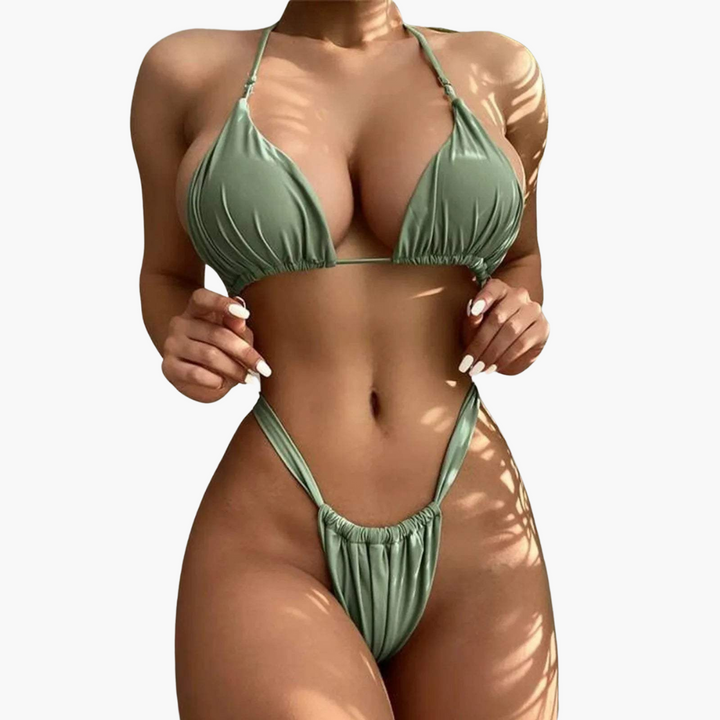 String Bikini - Damen Micro Triangle Set mit Bindeträgern