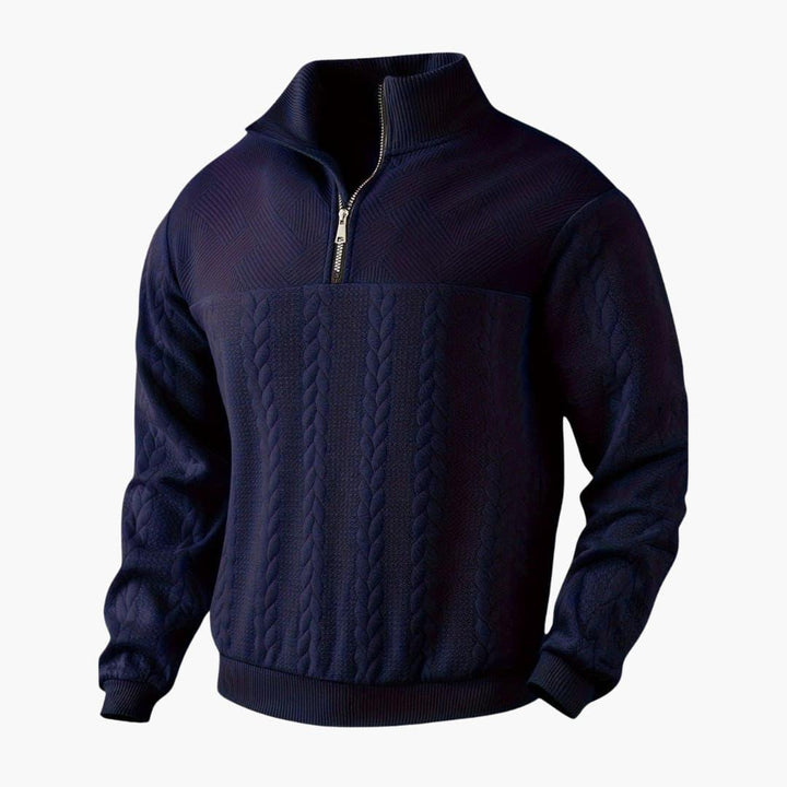 Warmer und stylischer Half-Zip Pullover für Männer - SchmiedeMode