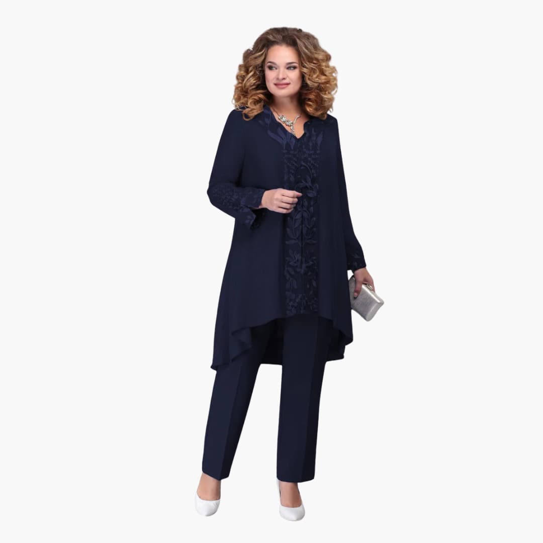Bestickter 3-Teiler Anzug für Damen