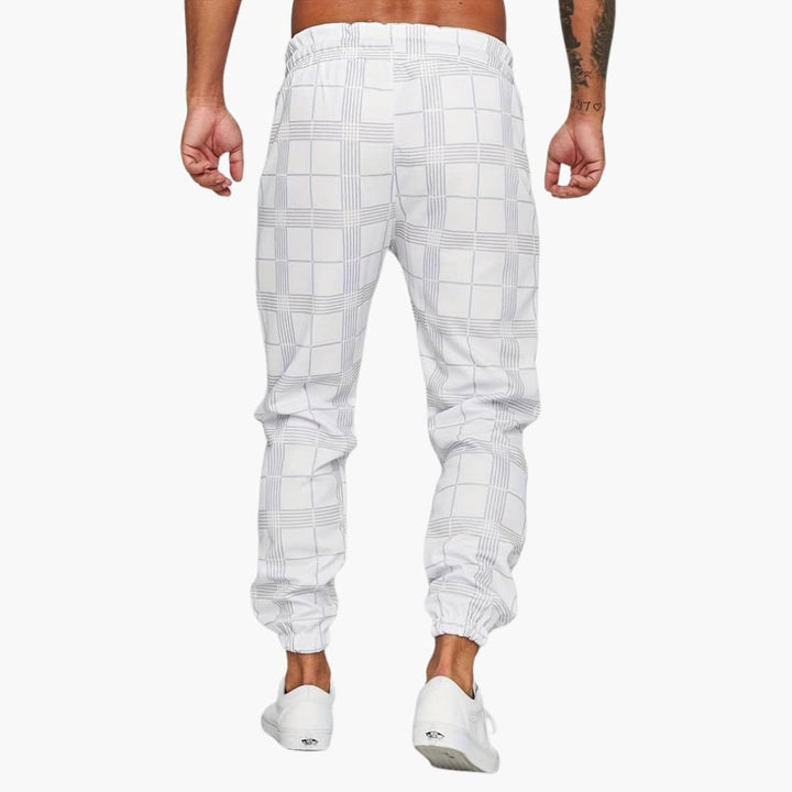 Herren hose mit elastischem Bund und karierter Oberfläche