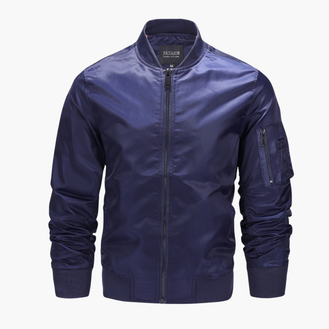 Herren Bomberjacke mit Reißverschluss und Ärmeltasche