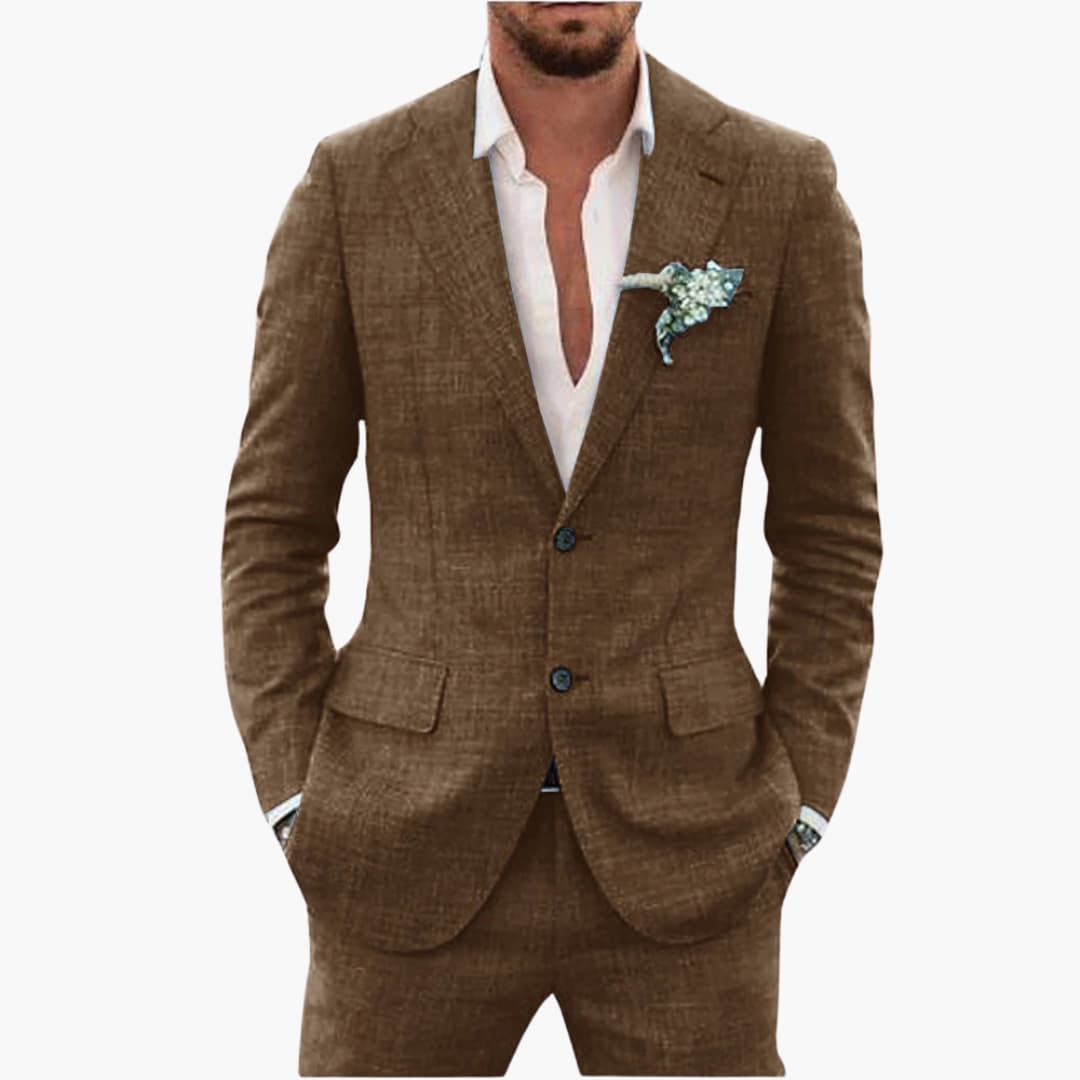 Herren Sommeranzug mit Revers und tailliertem Schnitt
