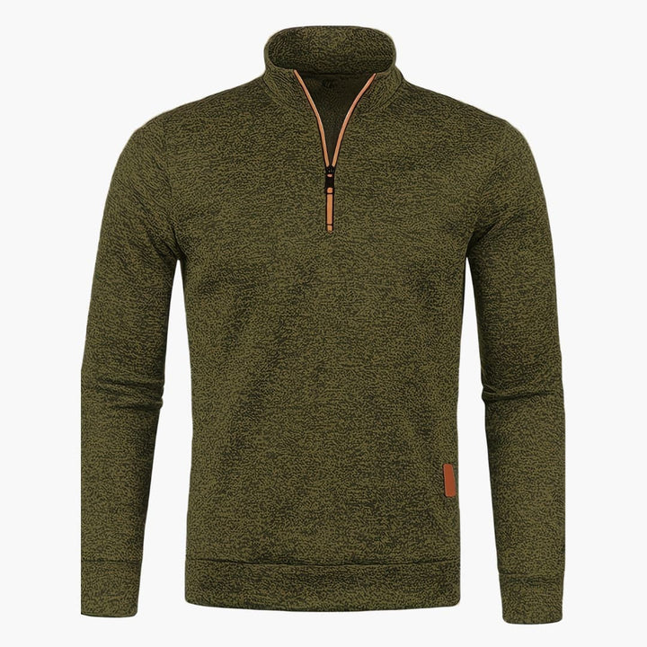 Herren pullover mit Reißverschluss am Ausschnitt und langen Ärmeln