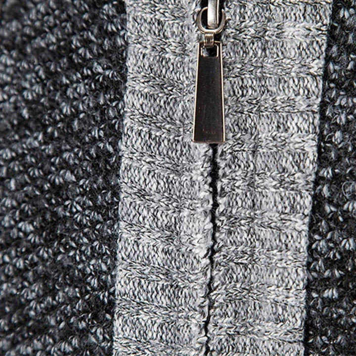 Herren Strickjacke mit Reißverschluss und Rippbund