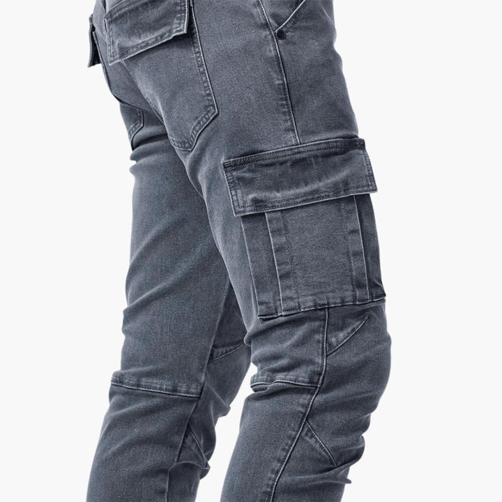 Stretch-Cargo-Jeans mit flexibler Passform für Herren - SchmiedeMode