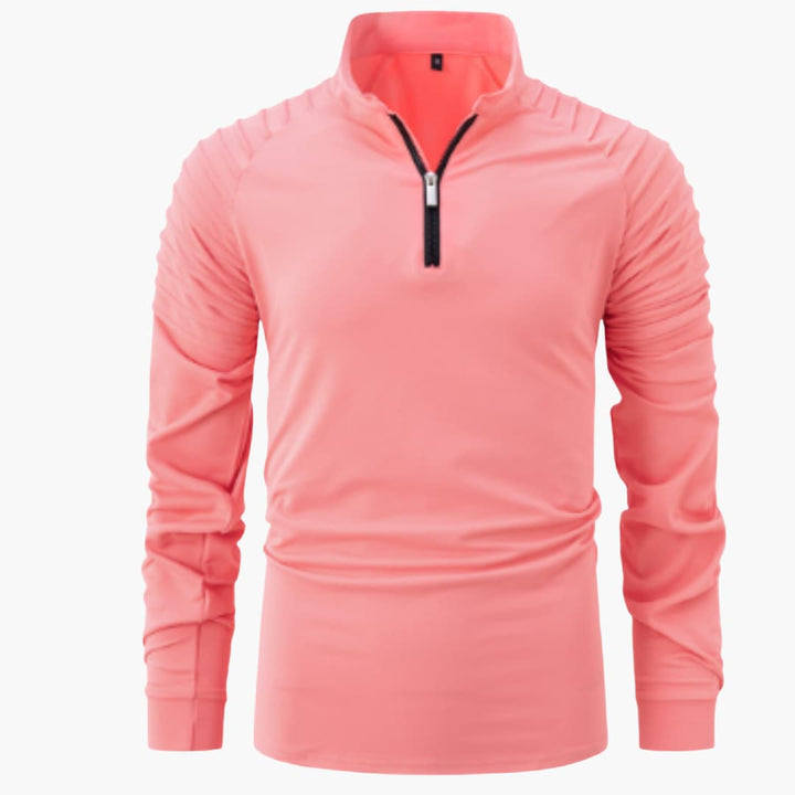 Herren pullover mit halbem Reißverschluss und langen Ärmeln