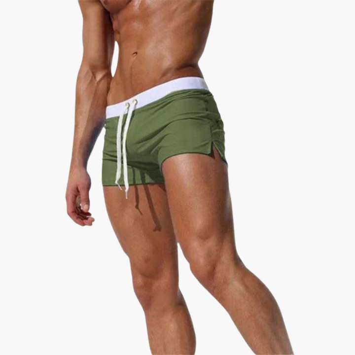 Kurze Badehose für Herren – Enganliegend mit Kordelzug