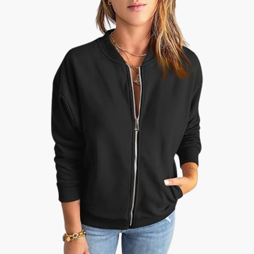 Bomber Übergangsjacke mit Reißverschluss für Damen