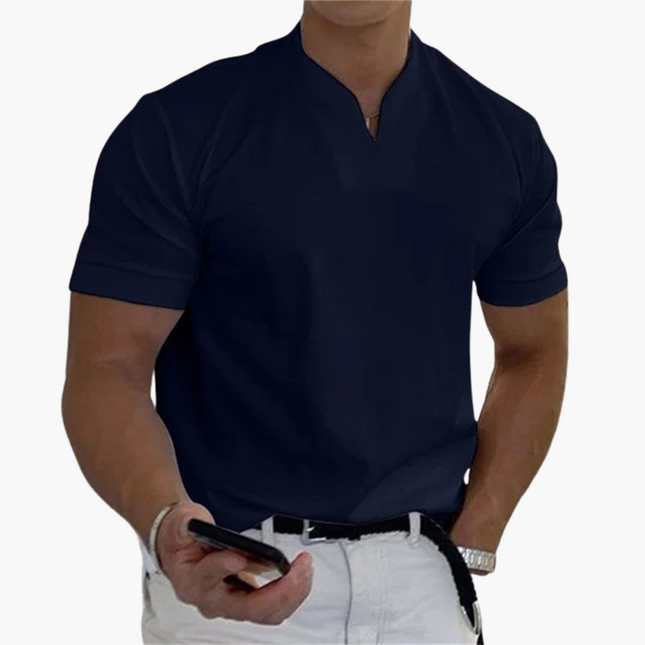 Slim Fit Shirt für Herren – Kurzarm mit V-Ausschnitt Style