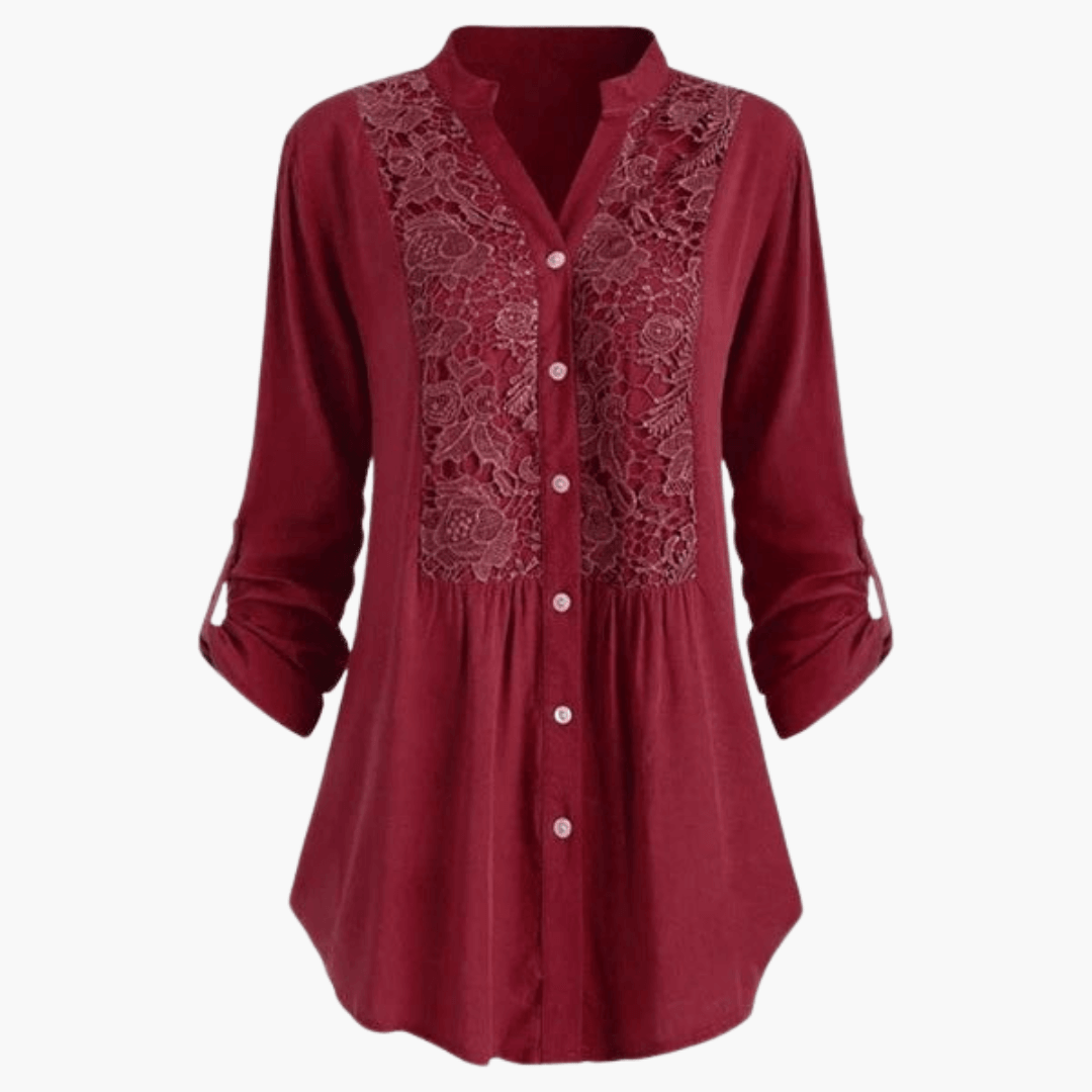 Stylische Bluse mit langen Puffärmeln für Frauen - SchmiedeMode