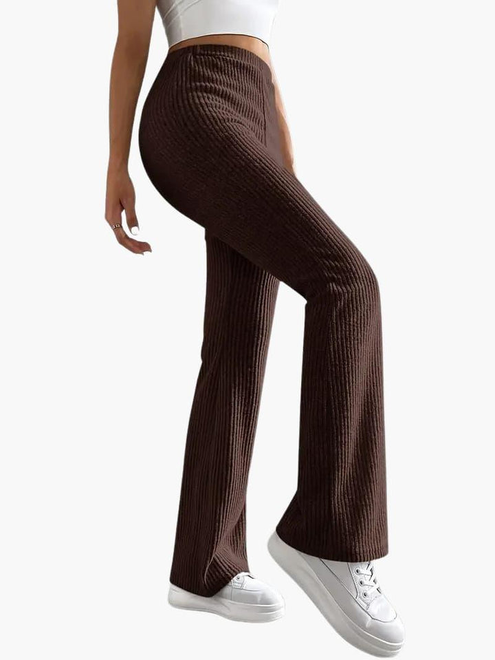 Lässige lange Hosen mit hoher Taille für Damen - SchmiedeMode