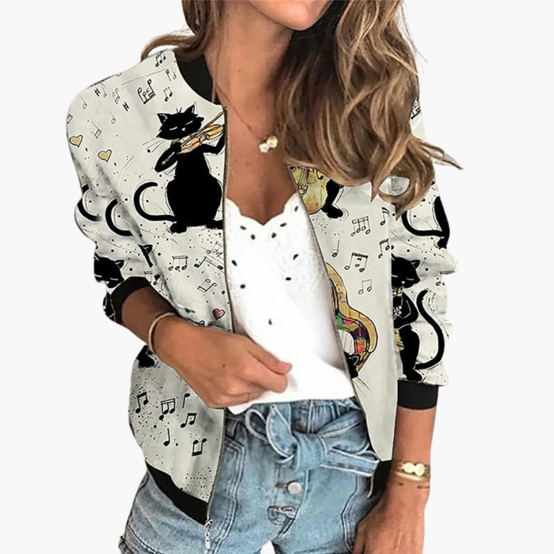 Bomberjacke für Damen – Leicht & Stylisch mit Blumenmuster